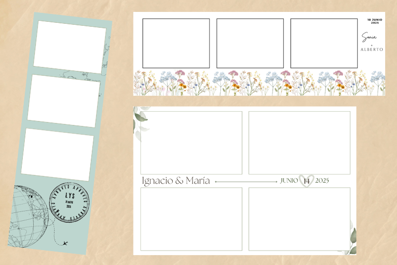 Plantillas de fotomatón personalizadas: ejemplos reales y cómo las diseñamos